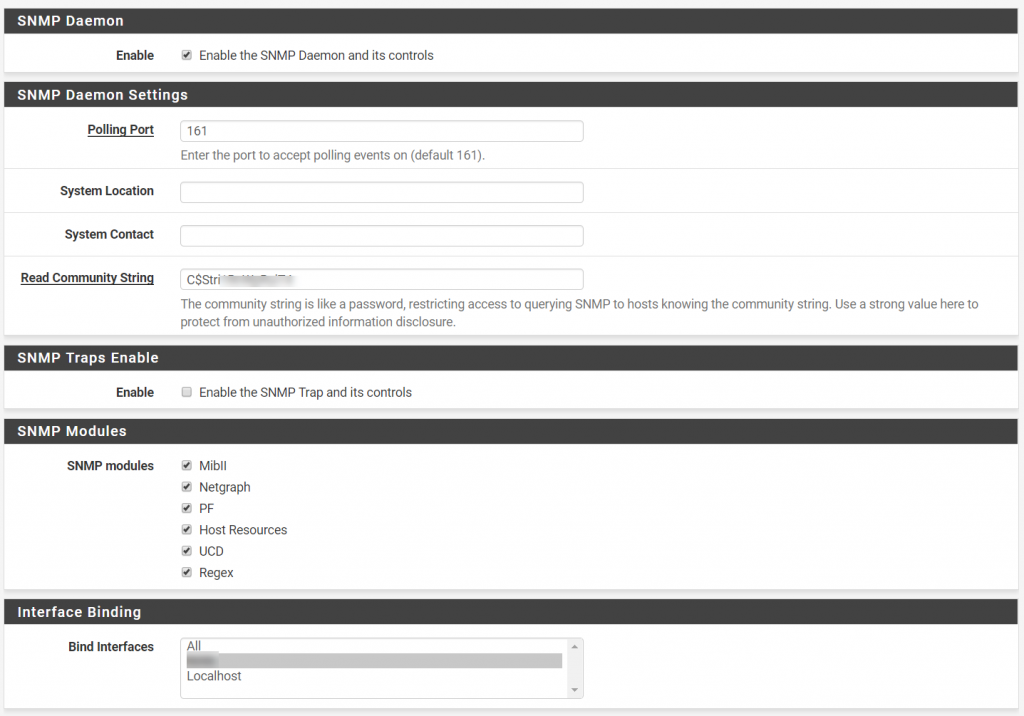 activer l'option de supervision dans pfSense