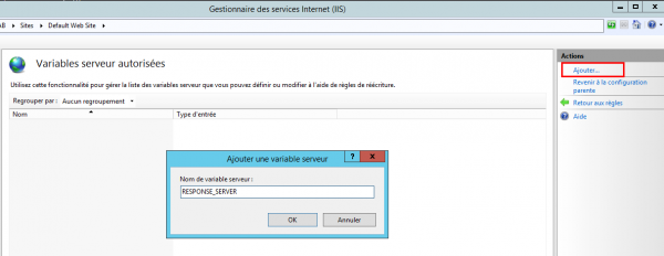 step 3 : installation Rewrite - ajouter des variables serveur